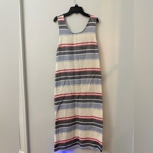 Engineered Garments New York Sleeveless Striped Wrap Midi Dress – Size 2 B738